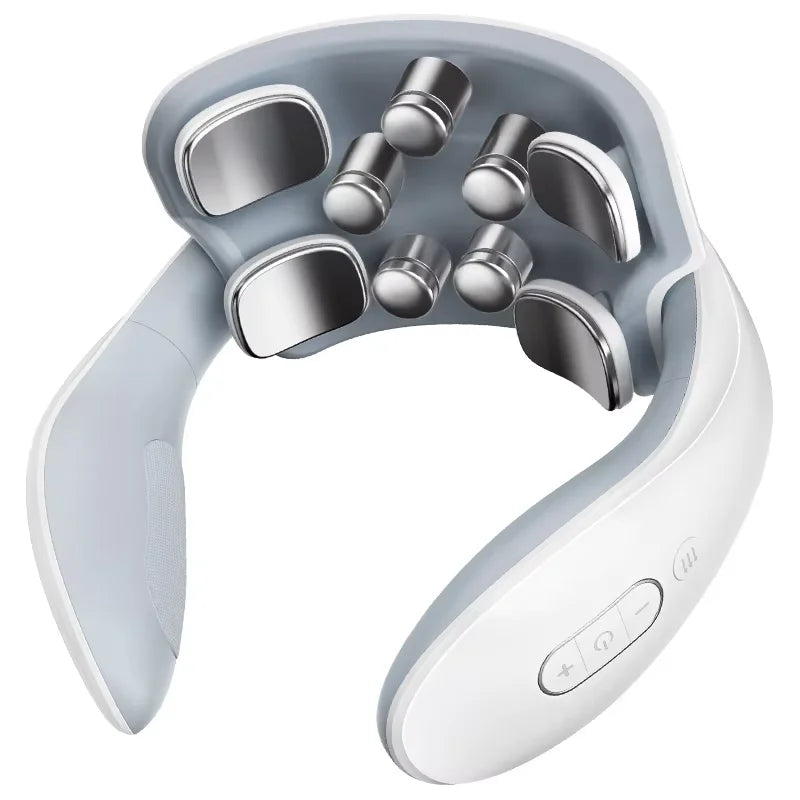 Vibration Neck Masssger Rechargeable Low Frequency Pulse Cervical Massager Smart Electric Neck Massager Hot Compress Massage