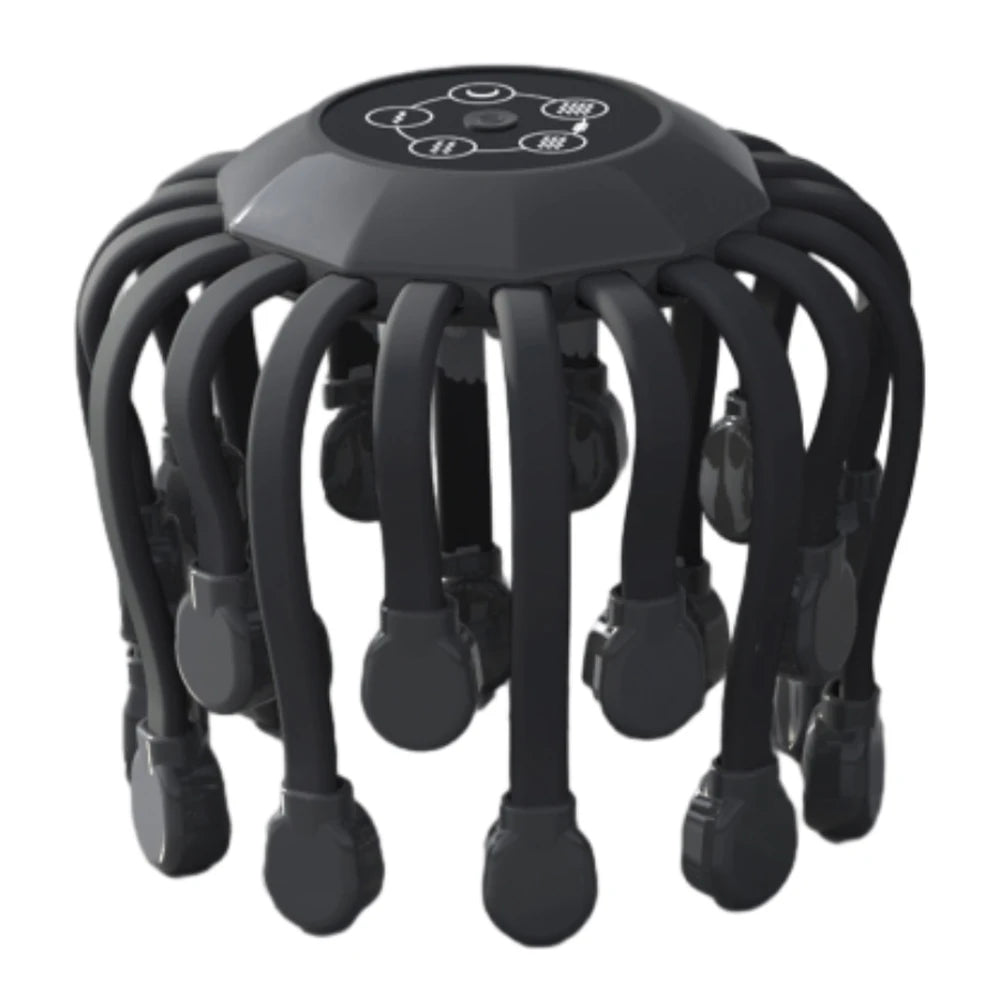 24 Heads Octopus Claw Head Massager Electric Scalp Massager 24 Point Vibration Massage Scratcher Bluetooth Music Relaxation